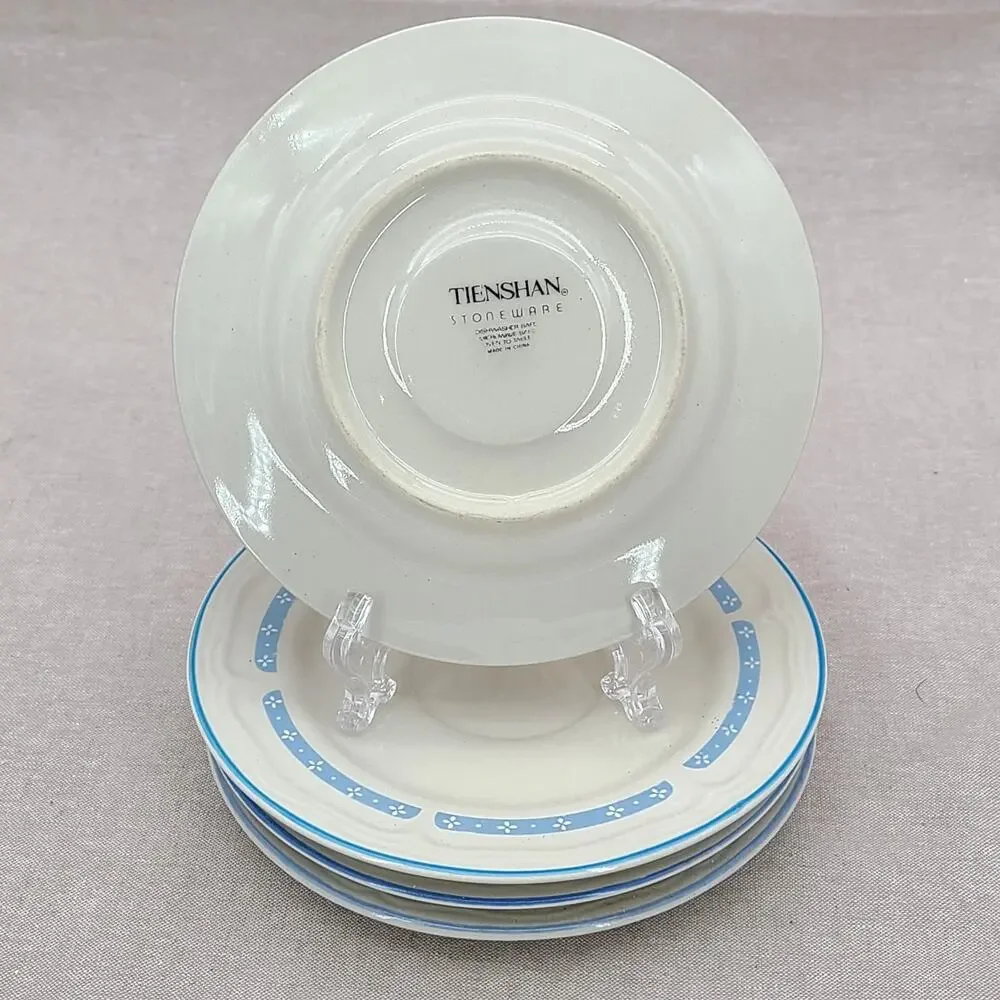 Vintage Tienshaw Stoneware Theodore Country Bear saucer, Set of 4